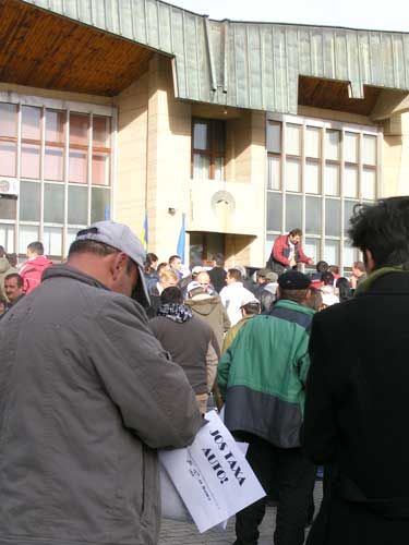 Foto protest taxa auto Baia Mare